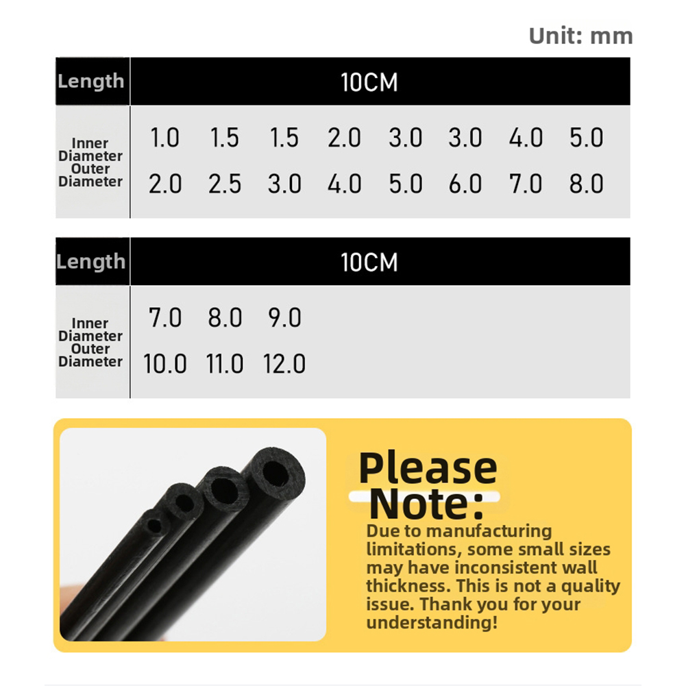 10cm Black Hollow Carbon Fiber - Carbon Fishing Rod ulasan dan harga